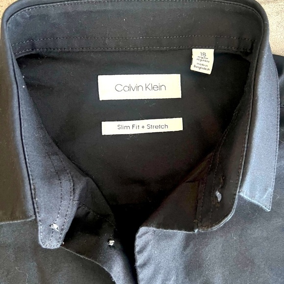 Calvin Klein Black Dress Shirt Tailored Fit - Picture 5 of 5
